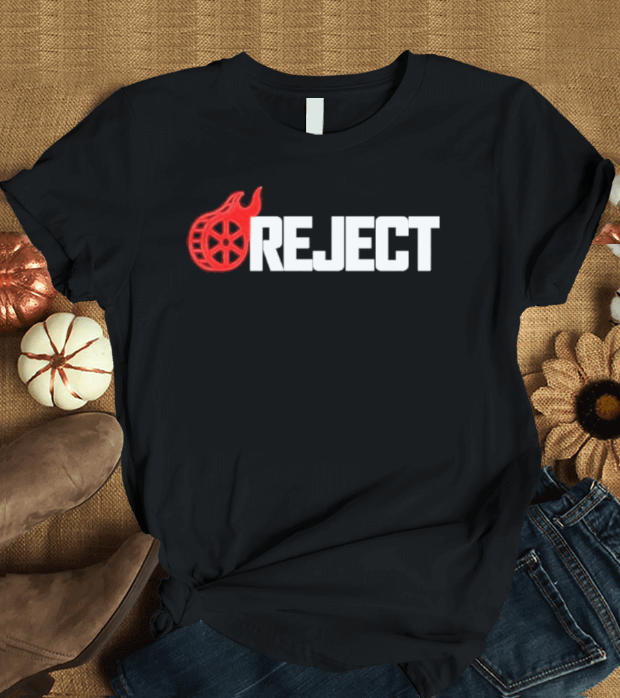 Flaming Reel Rejects Movie Wheel T-Shirt