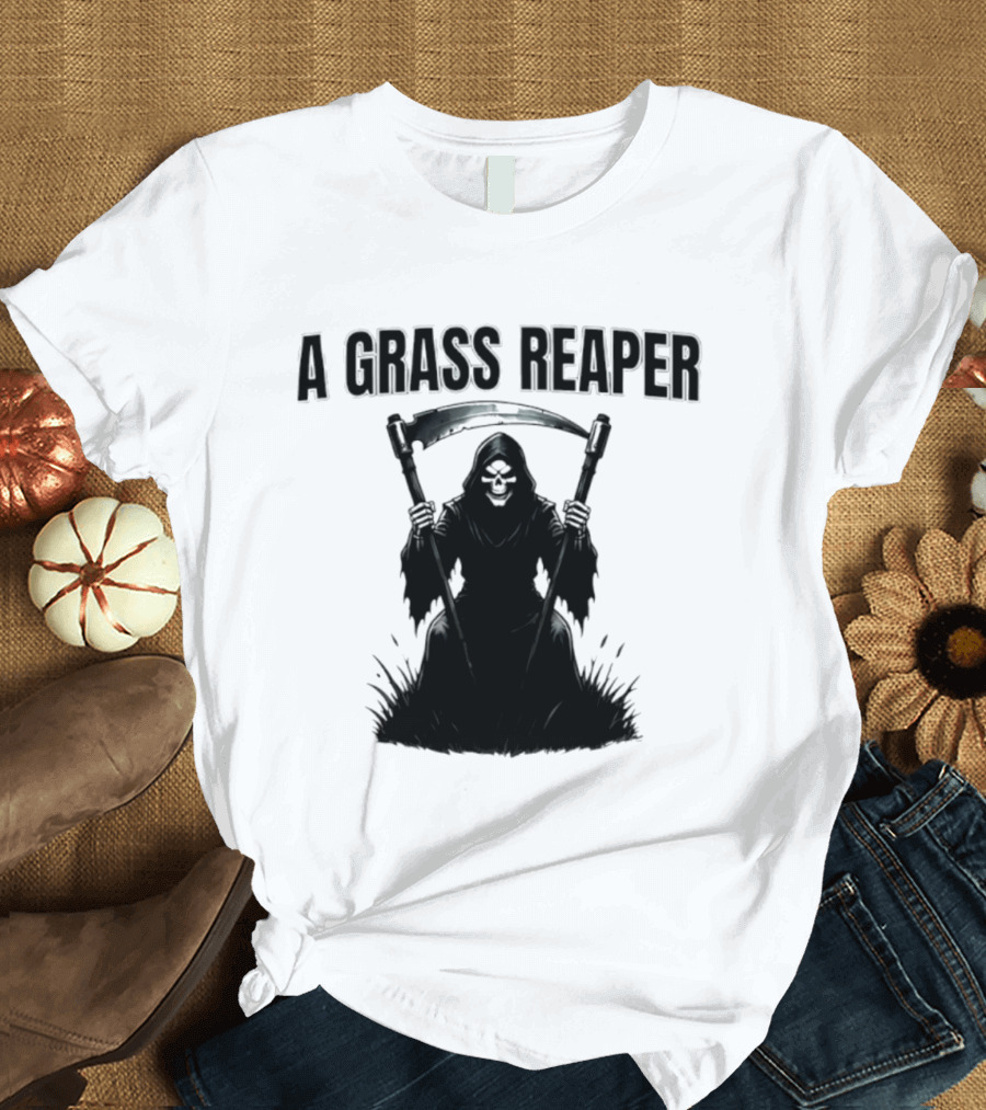 A Grass Reaper Lawn Mower Gardening T-Shirt