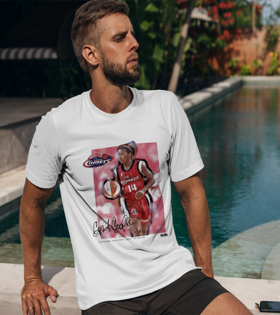 Cynthia Cooper Houston Comets 14 WNBA SLAM Legends T-Shirt
