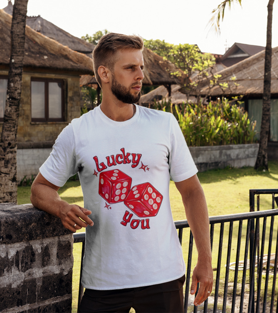Lucky You Red Dice Gambling Casino Luck T-Shirt