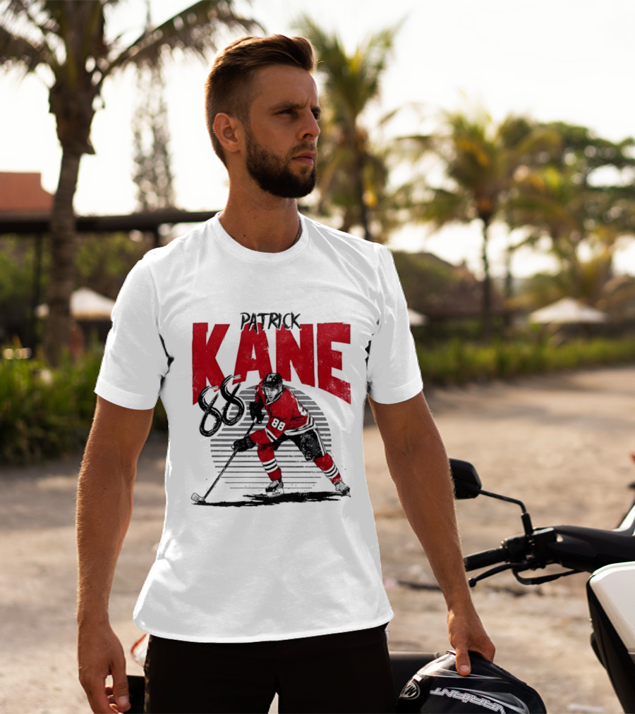 Patrick Kane 88 Chicago Blackhawks Hockey Player Action T-Shirt