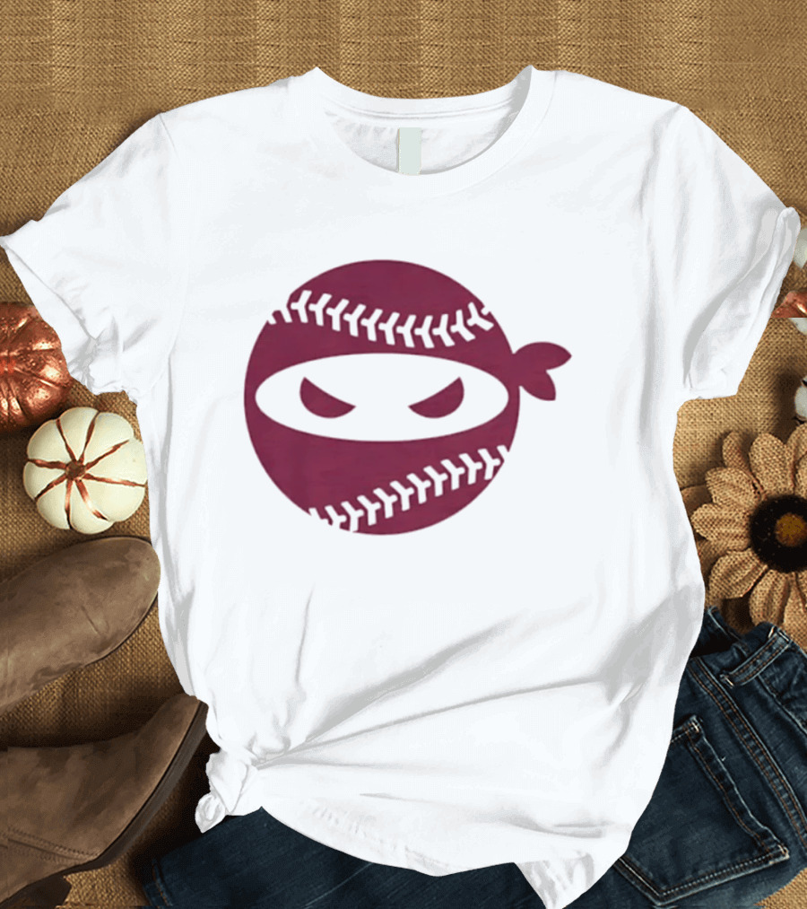Pitching Ninja Baseball Emblem Emily's Fight T-Shirt