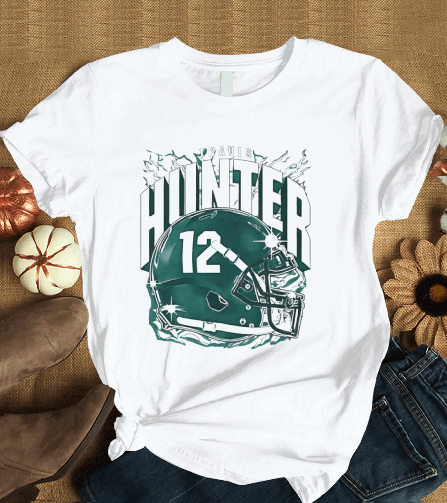 Travis Hunter 12 Helmet Jacksonville Jaguars Sports Fan T-Shirt