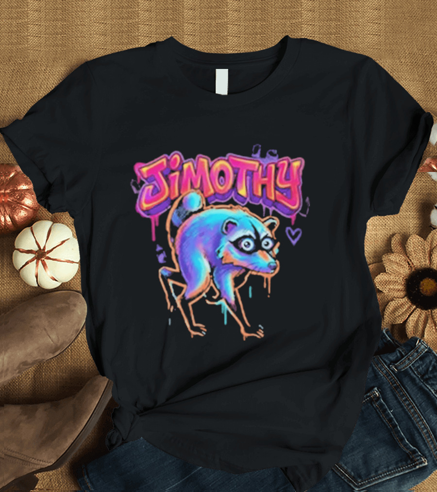 Jimothy Colorful Graffiti Raccoon T-Shirt