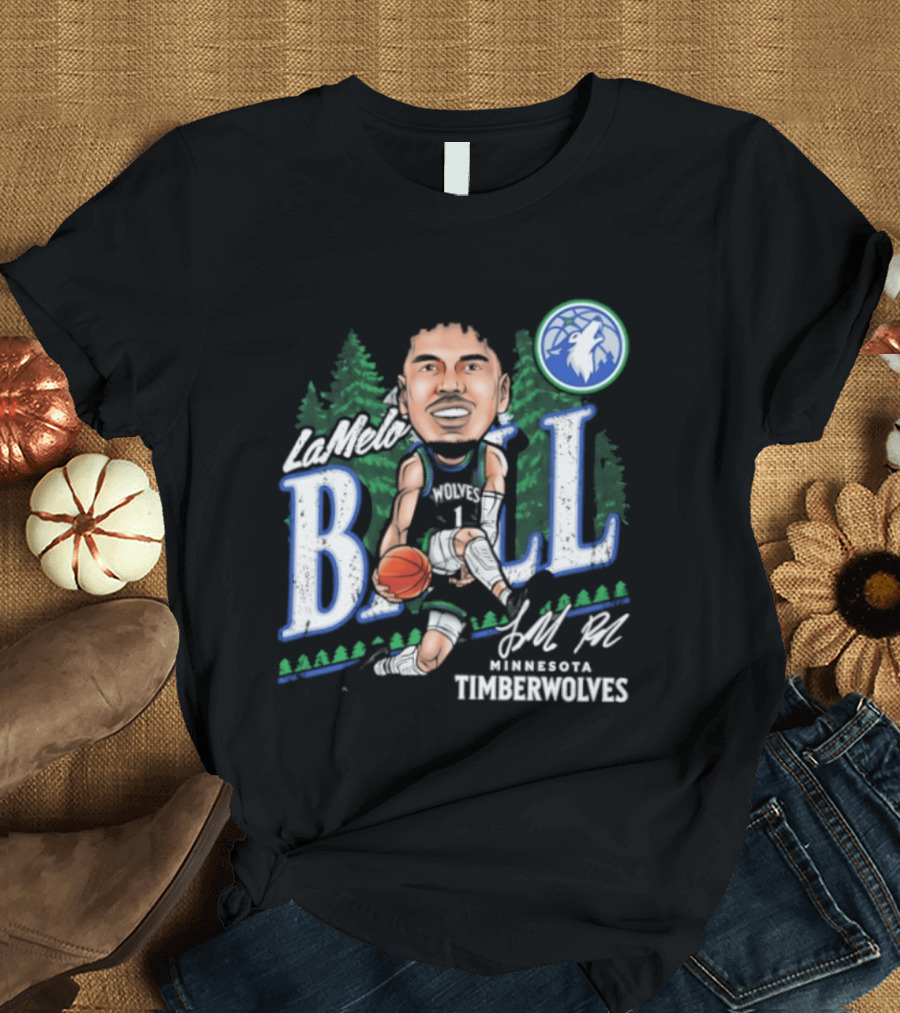 LaMelo Ball Minnesota Timberwolves Basketball Player Caricature T-Shirt