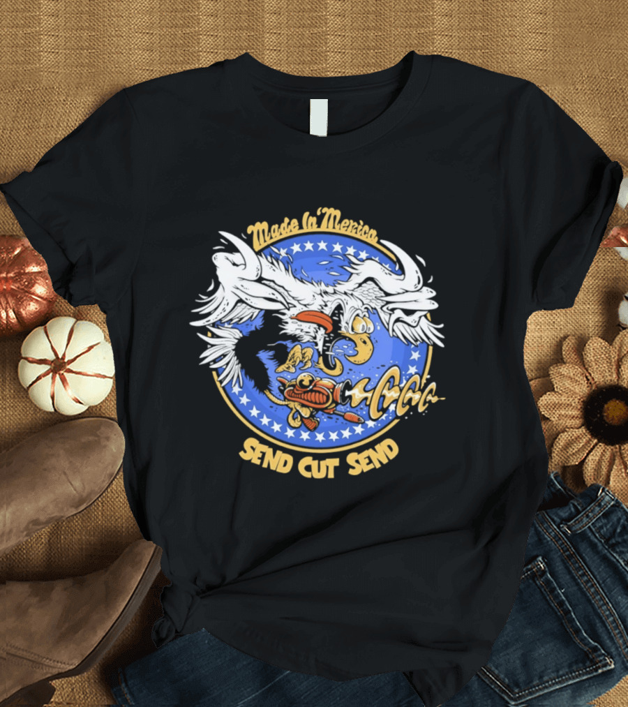 Made In 'Merica Eagle Send Cut Send Stars And Stripes T-Shirt
