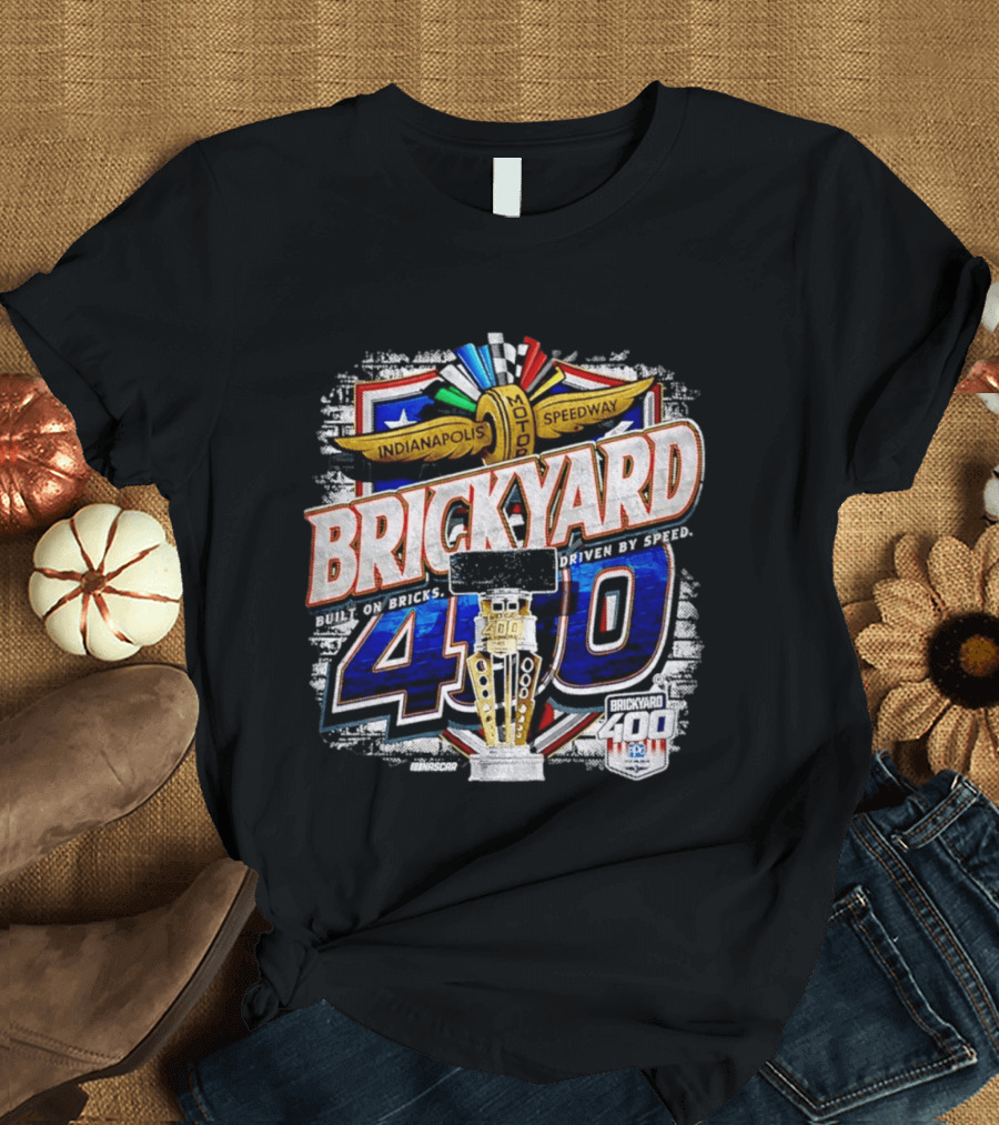 NASCAR Brickyard 400 Indianapolis Motor Speedway Built On Bricks Driven By Speed T-Shirt