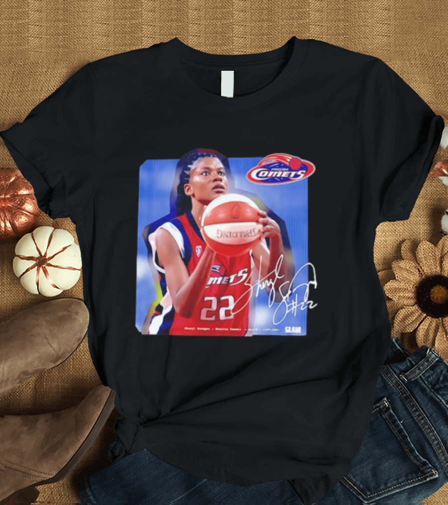 Sheryl Swoopes Houston Comets SLAM WNBA Legends 22 Spalding Basketball T-Shirt