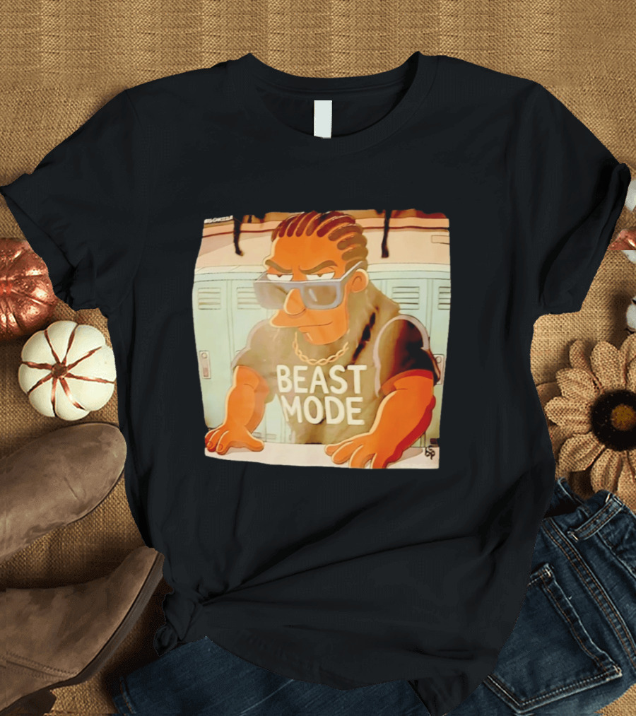 Simpson X Big Chrizzle Beast Mode Character In Sunglasses Locker Room Scene T-Shirt
