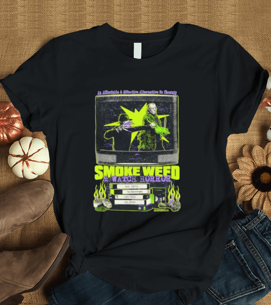 Affordable Effective Alternative Freddy Krueger Jason Voorhees Smoke Weed Horror T-Shirt