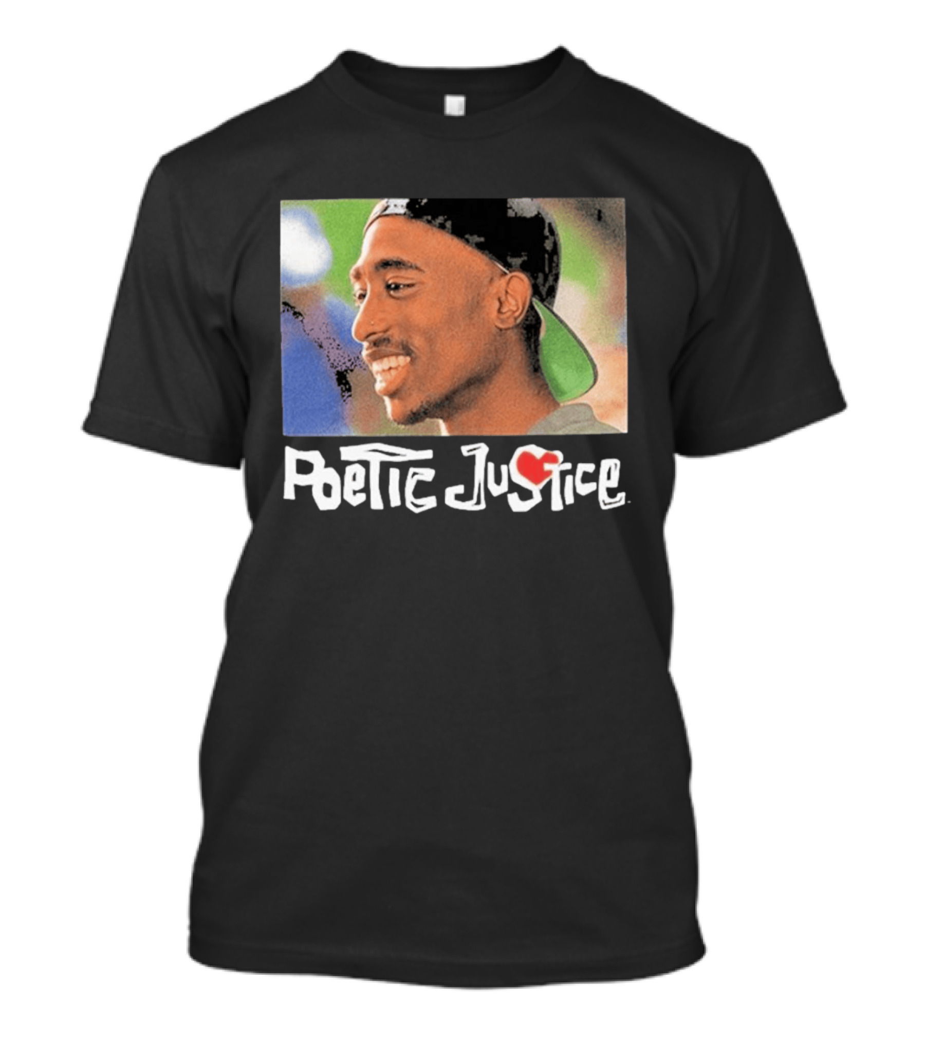 Tupac Poetic Justice Smiling Cap Backwards T-Shirt