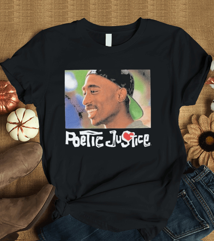 Tupac Poetic Justice Smiling Cap Backwards T-Shirt