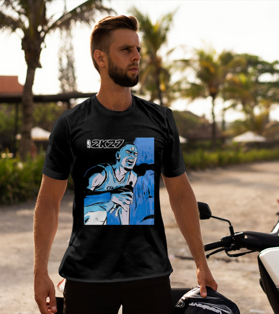 Victor Wembanyama NBA 2K27 Basketball Game Cover T-Shirt