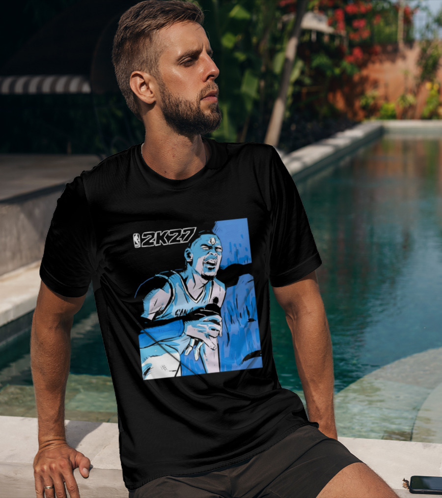 Victor Wembanyama NBA 2K27 Basketball Game Cover T-Shirt
