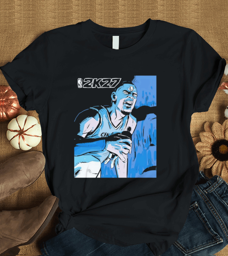 Victor Wembanyama NBA 2K27 Basketball Game Cover T-Shirt