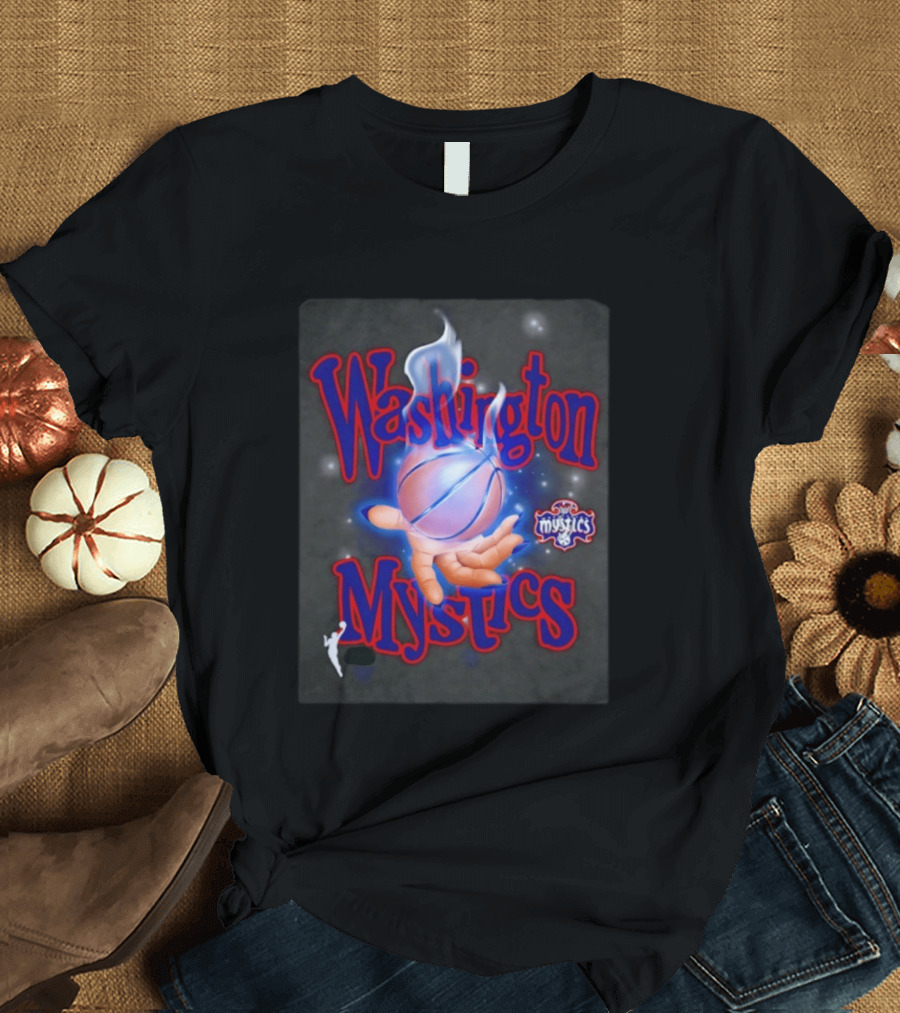 Washington Mystics WNBA Flaming Basketball Team Spirit T-Shirt