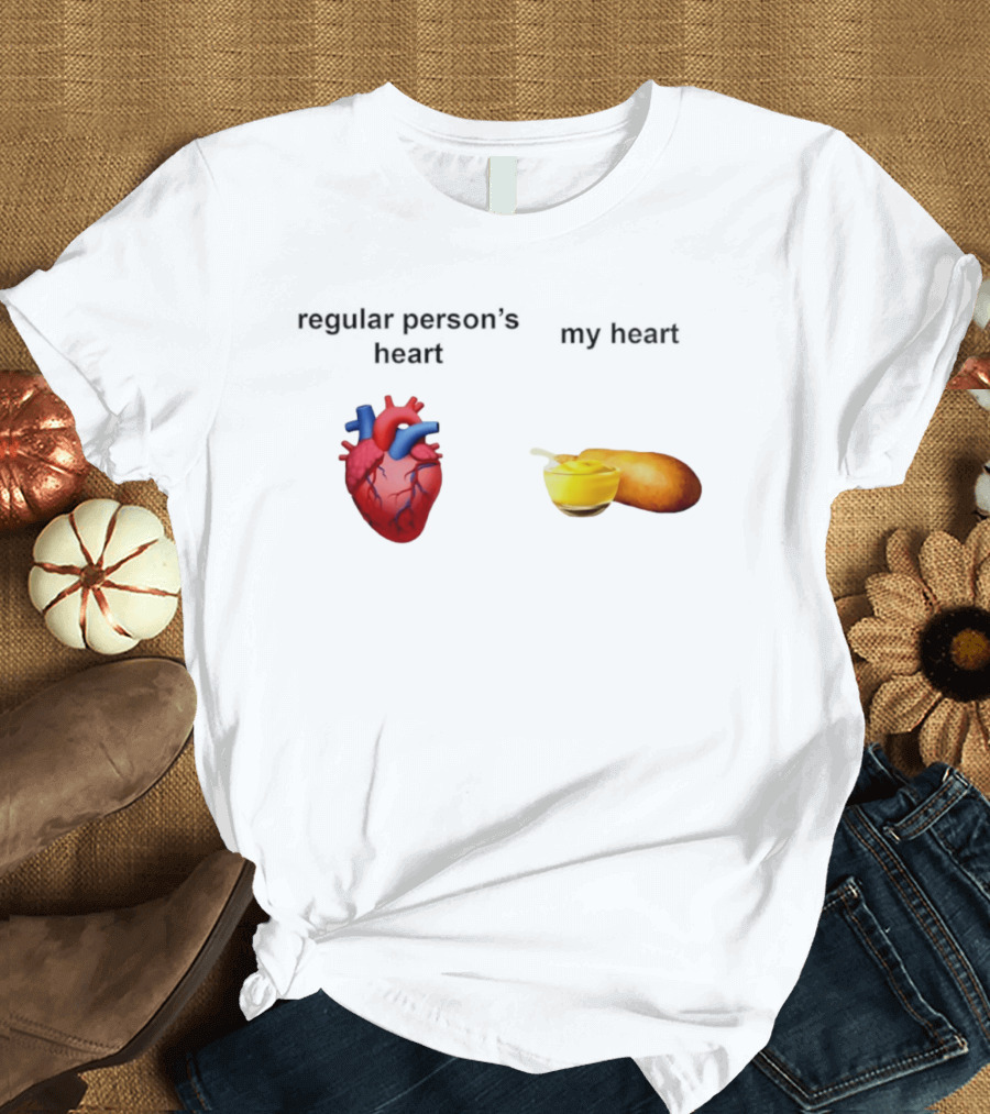 Regular Person's Heart My Heart Corn Dog Mustard T-Shirt