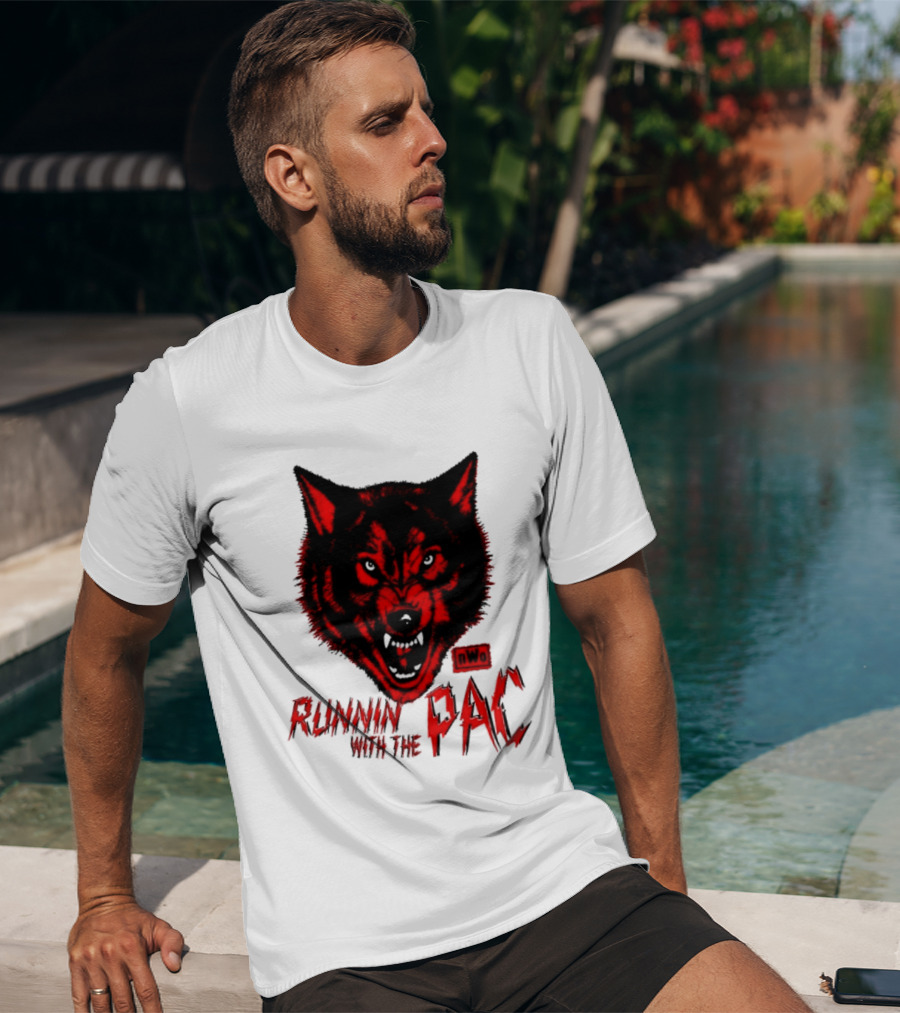 Runnin With The Pac Wolf NWo New World Order 2 Sided T-Shirt