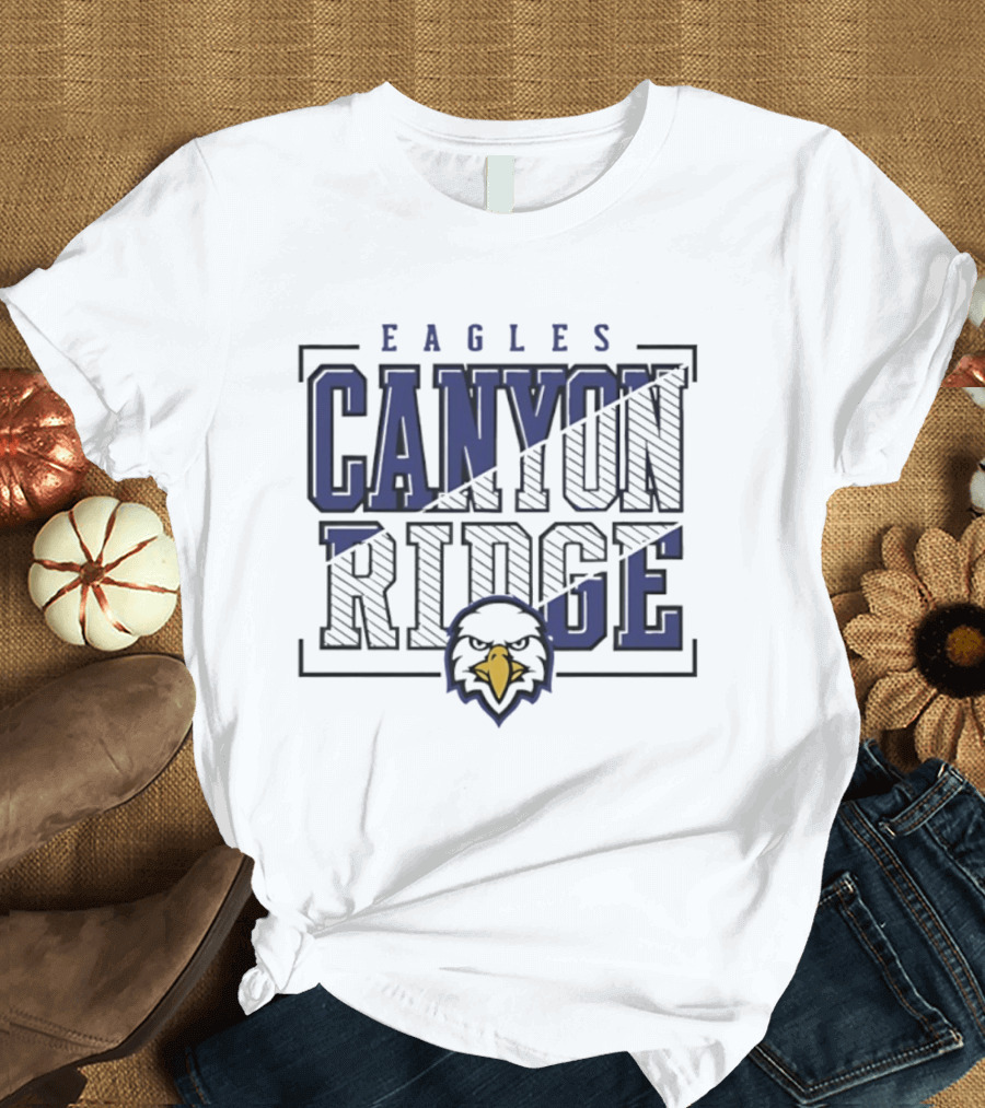 Canyon Ridge Eagles Crown Trio Slanted Lines Head T-Shirt
