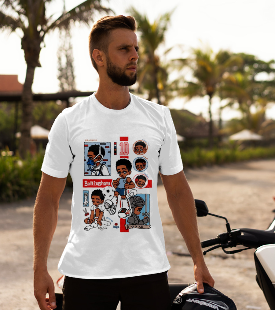 Jude Bellingham Kawaii Cartoon Soccer Training Armor Emotions T-Shirt