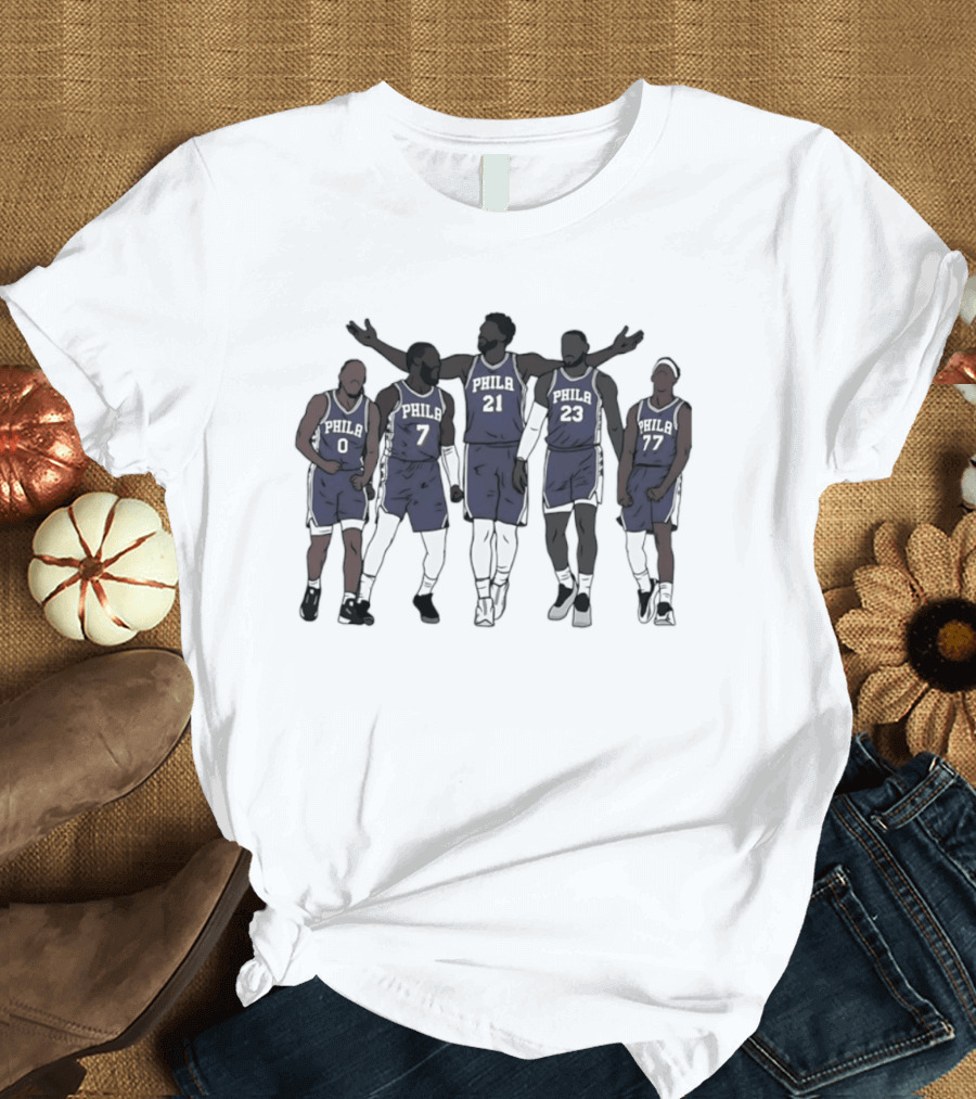 Lebron James Jaylen Brown Joel Embiid VJ Edgecombe Tyrese Maxey Philly 21 23 0 7 77 T-Shirt