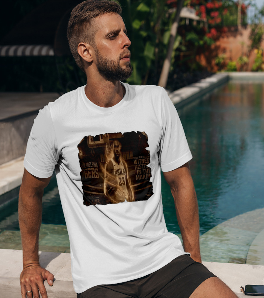 LeBron James Philadelphia 76ers Witness History In The Making King James 23 T-Shirt