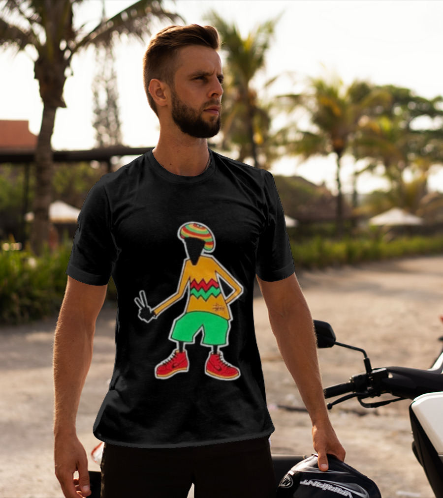 Stussy Rasta Man Peace Sign Reggae Streetwear Jamaica Style Fashion T-Shirt