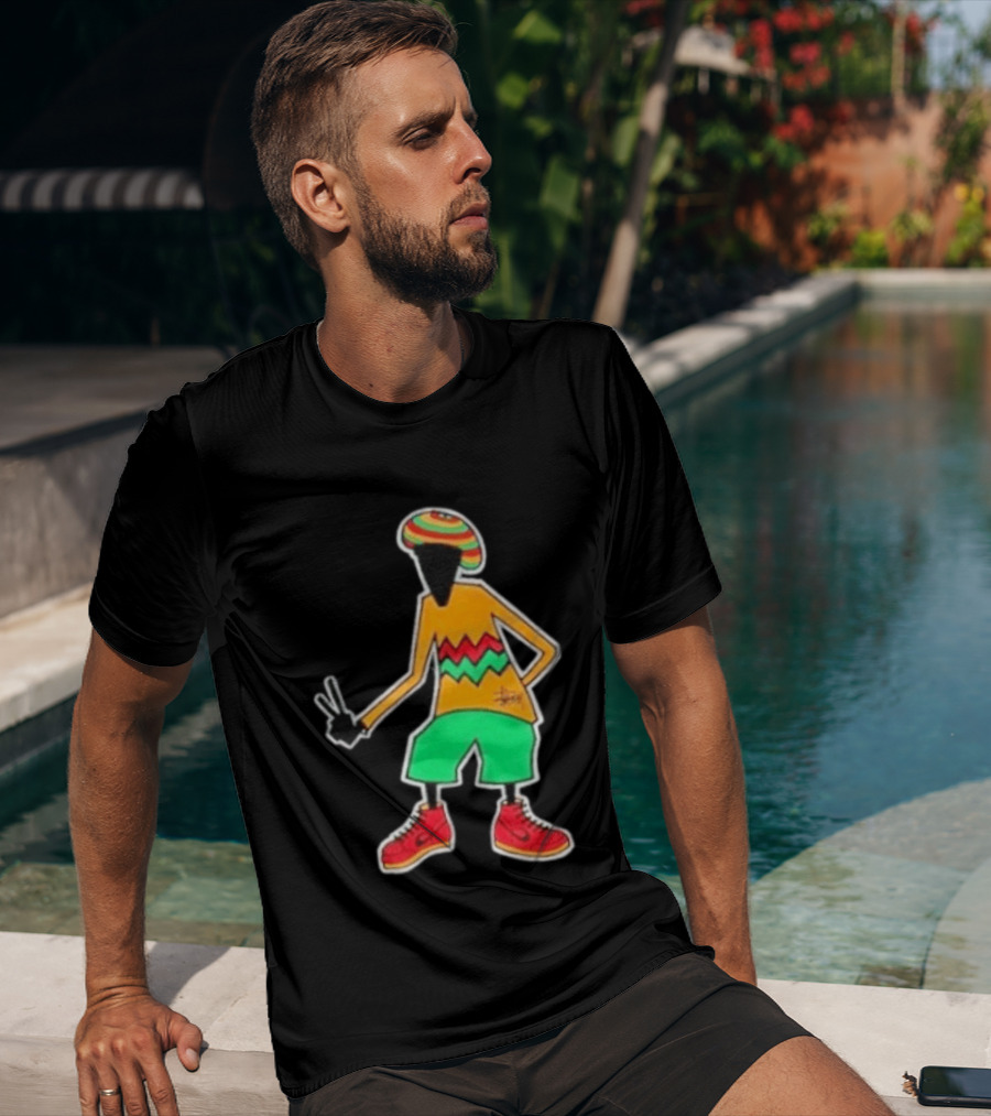 Stussy Rasta Man Peace Sign Reggae Streetwear Jamaica Style Fashion T-Shirt