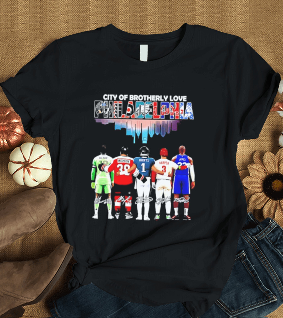 City Of Brotherly Love Philadelphia Skyline James Harper Hurts Blake Michkov T-Shirt