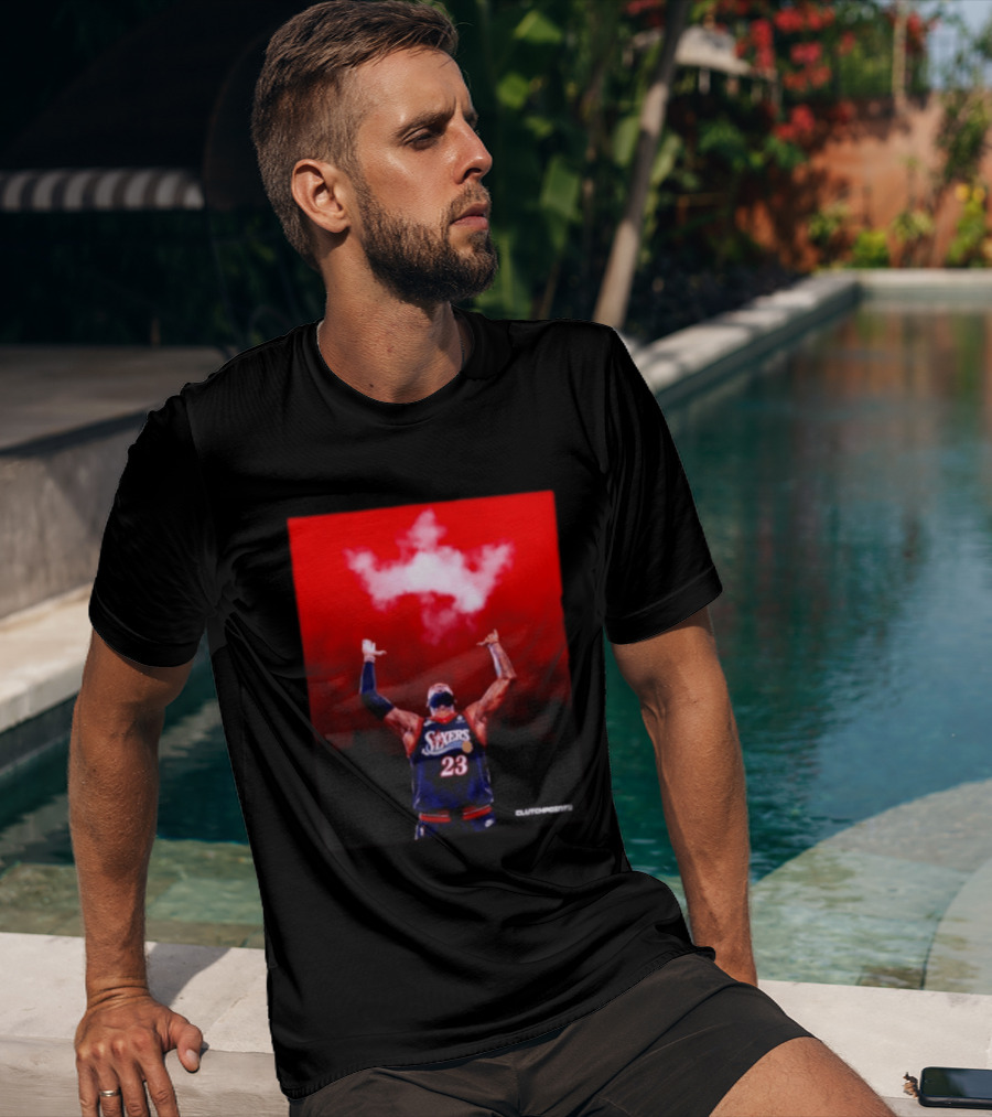 LeBron James Philadelphia 76ers No 23 ClutchPoints King Celebration T-Shirt