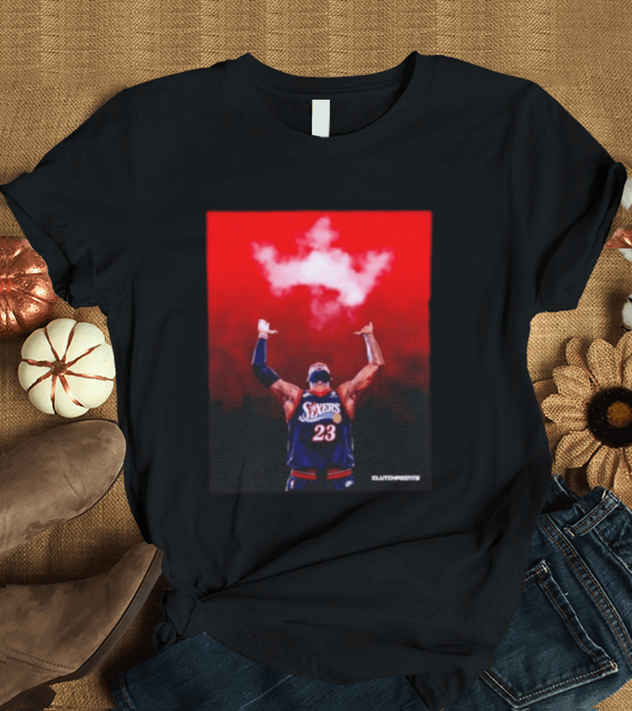 LeBron James Philadelphia 76ers No 23 ClutchPoints King Celebration T-Shirt