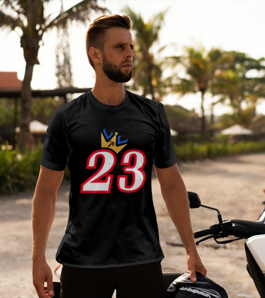 LeBron James 23 King Crown Philadelphia 76ers T-Shirt