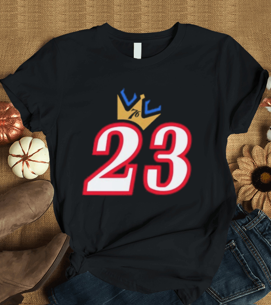 LeBron James 23 King Crown Philadelphia 76ers T-Shirt