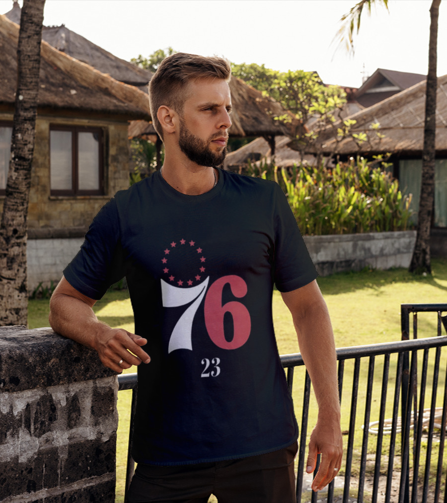 LeBron James Philadelphia 76ers Red In The Paint 23 Number 76 Stars T-Shirt