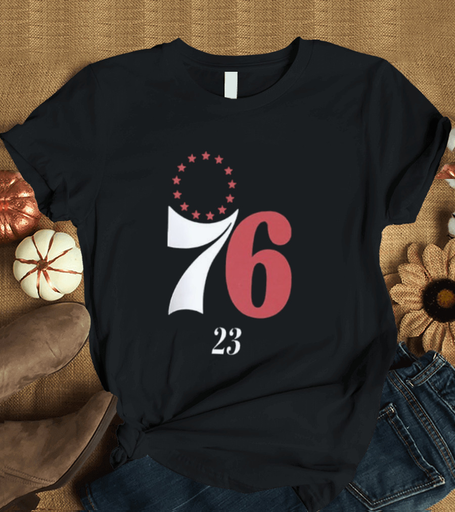 LeBron James Philadelphia 76ers Red In The Paint 23 Number 76 Stars T-Shirt
