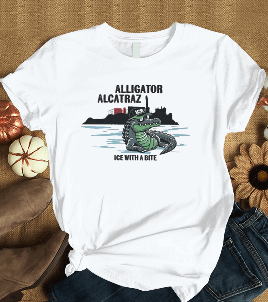 Alligator Alcatraz Ice With A Bite Chilling Reptile At San Francisco Bay T-Shirt