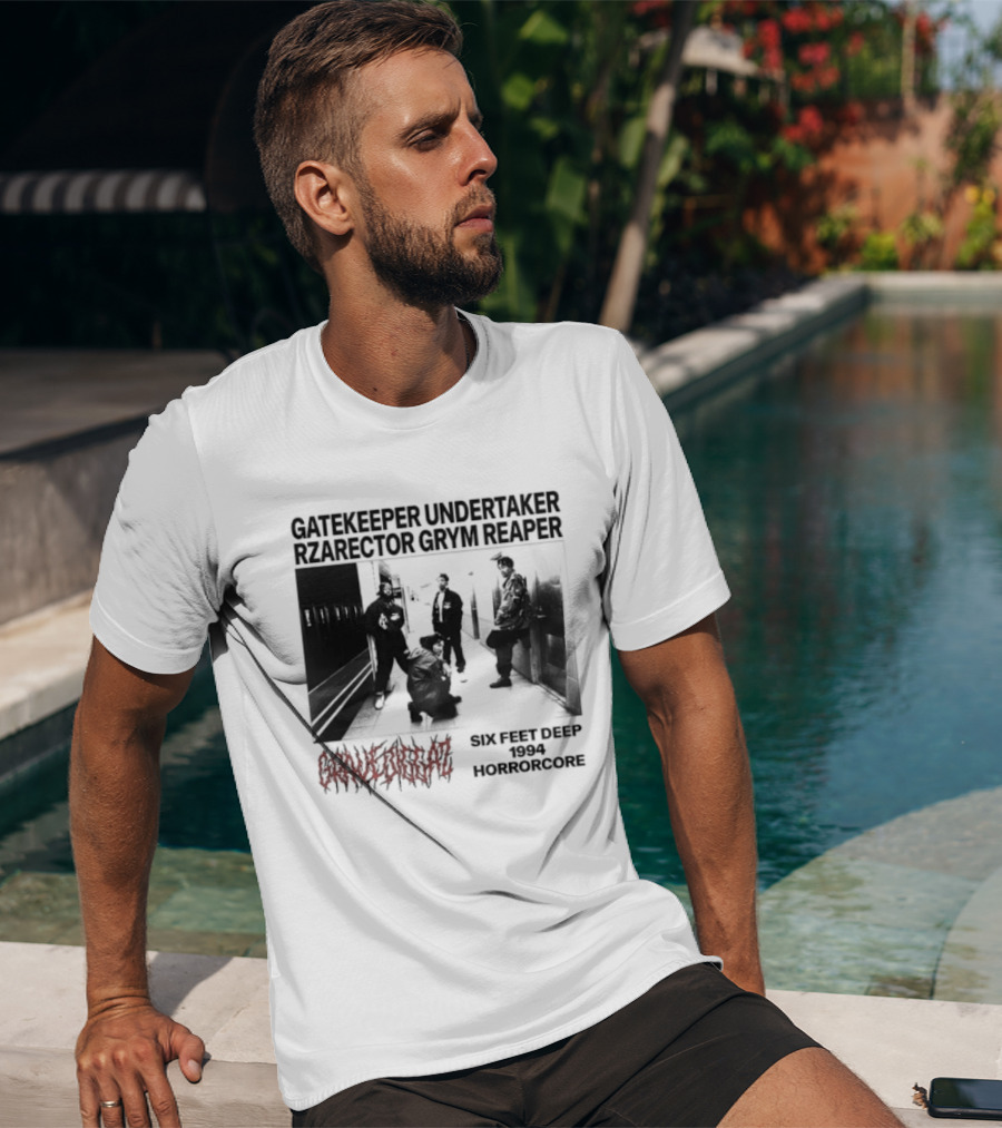 Gravediggaz Six Feet Deep 1994 Gatekeeper Undertaker Rzarector Grym Reaper Horrorcore T-Shirt