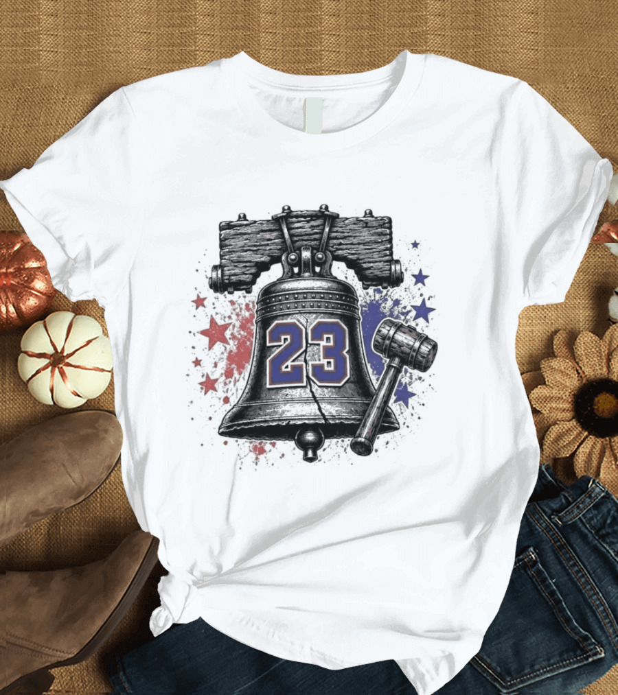Lebron James 23 Liberty Bell Philadelphia 76ers Fan T-Shirt