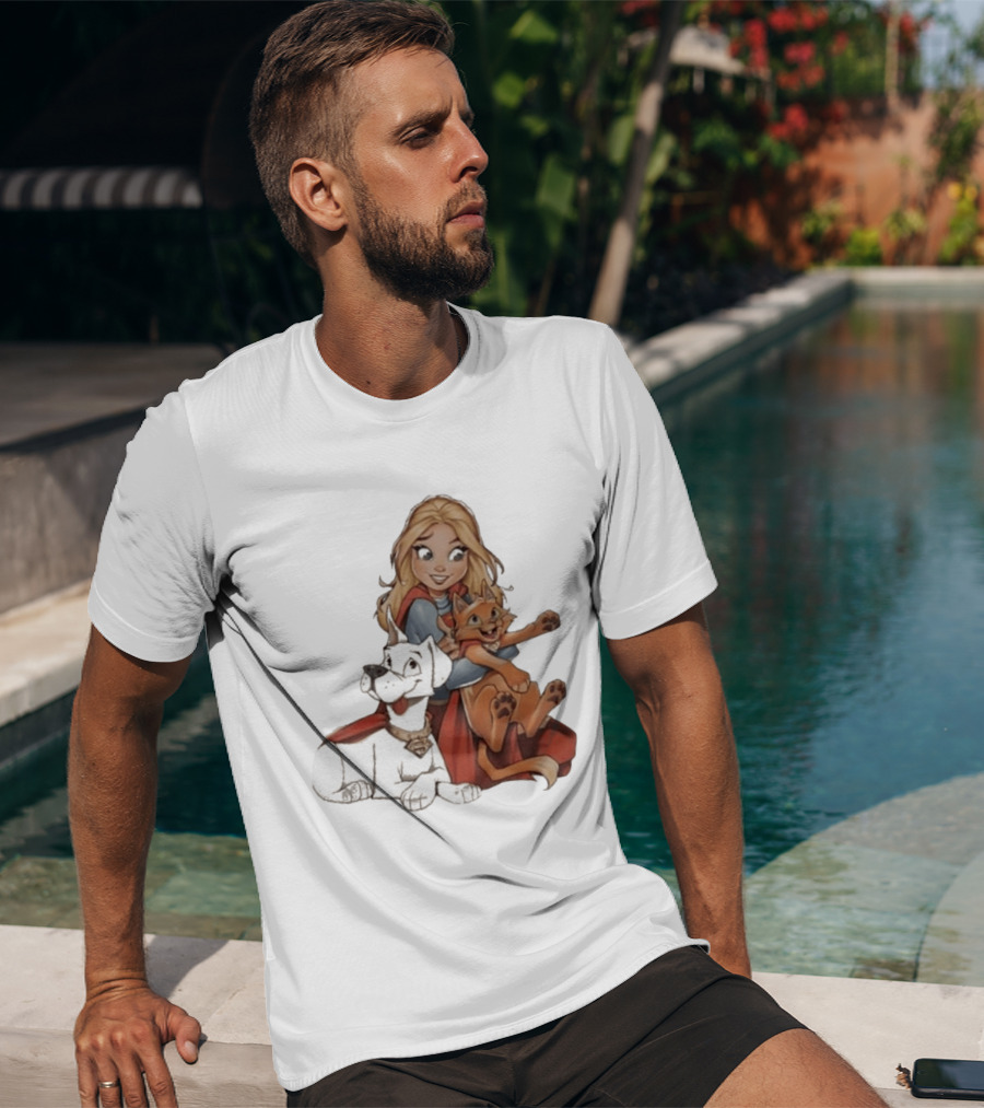 Supergirl Krypto Streaky Cartoon Characters Fun T-Shirt