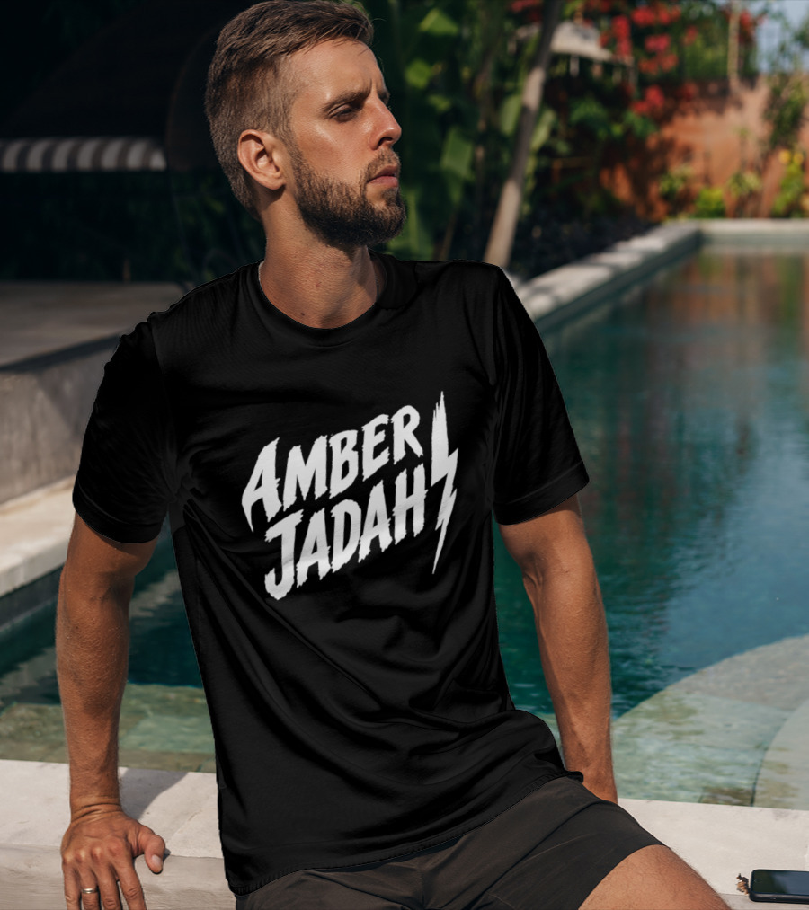 Amber Jadah Lightning Bold Text With Iconic Bolt T-Shirt