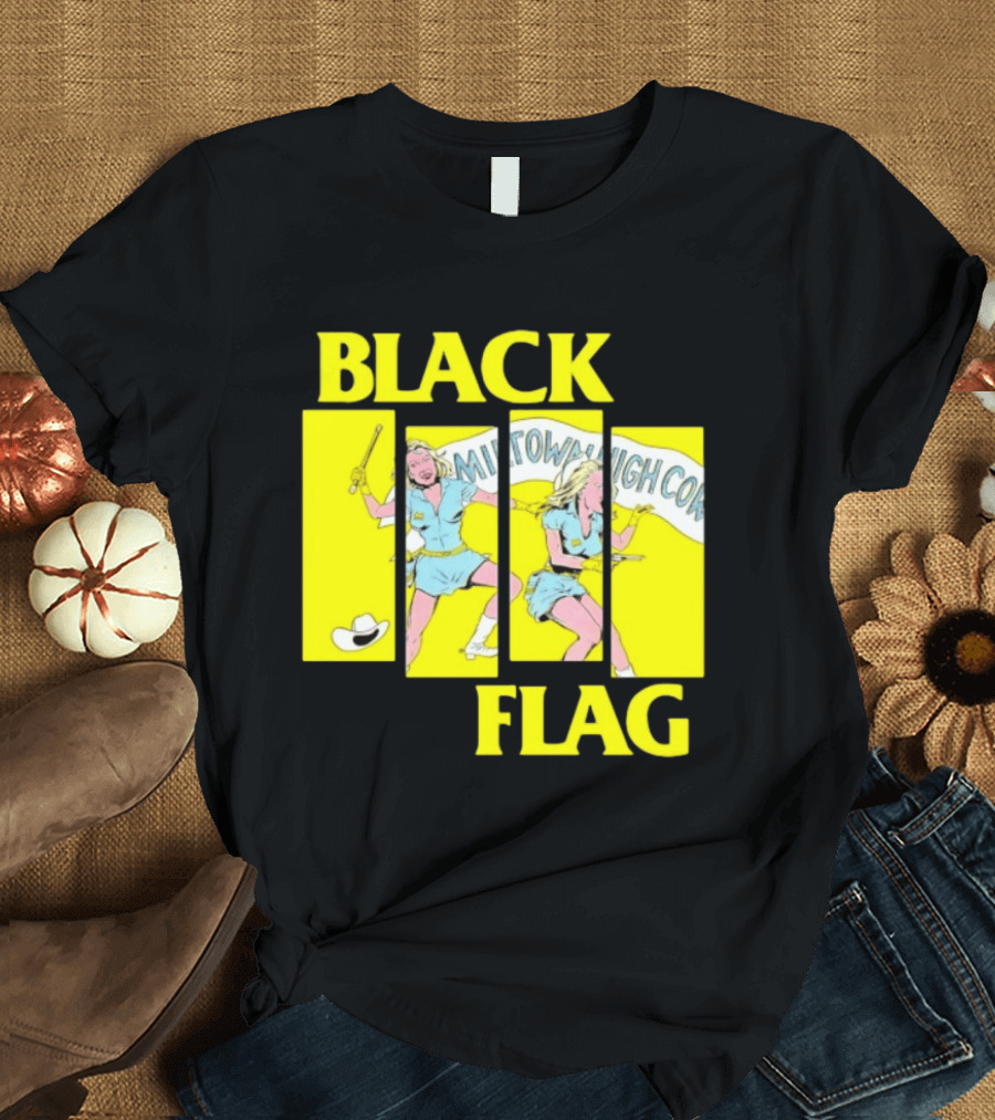 Black Flag Midtown High Comix Punk Rock Mid 20th Century T-Shirt