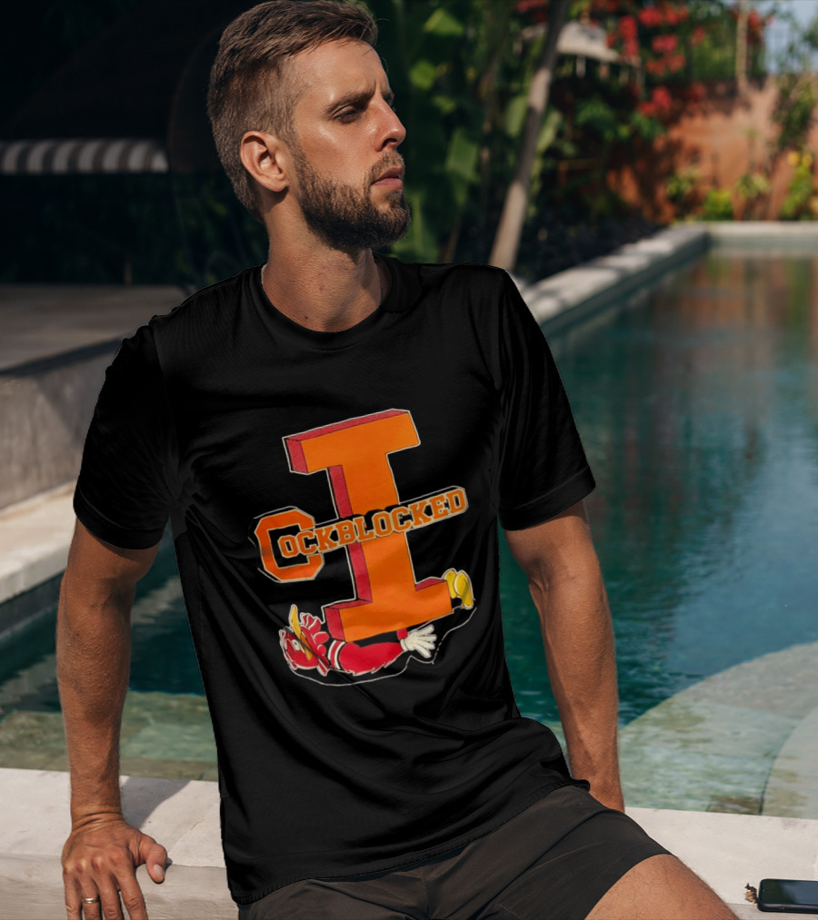 Cockblocked Illinois Fighting Illini Big I Defeat T-Shirt