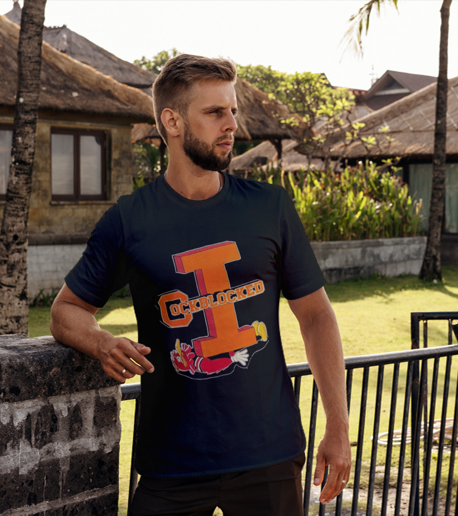 Cockblocked Illinois Fighting Illini Big I Defeat T-Shirt