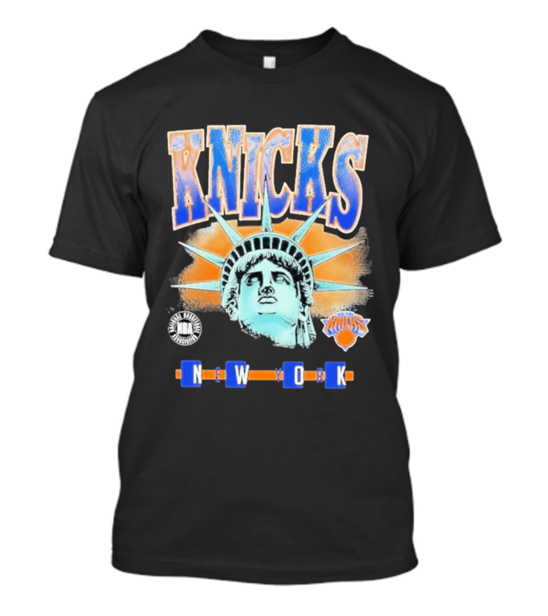 Knicks NBA N W O K Statue Liberty T-Shirt