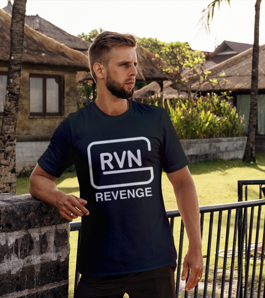 Revenge Store RVN White Text Splat Black T-Shirt