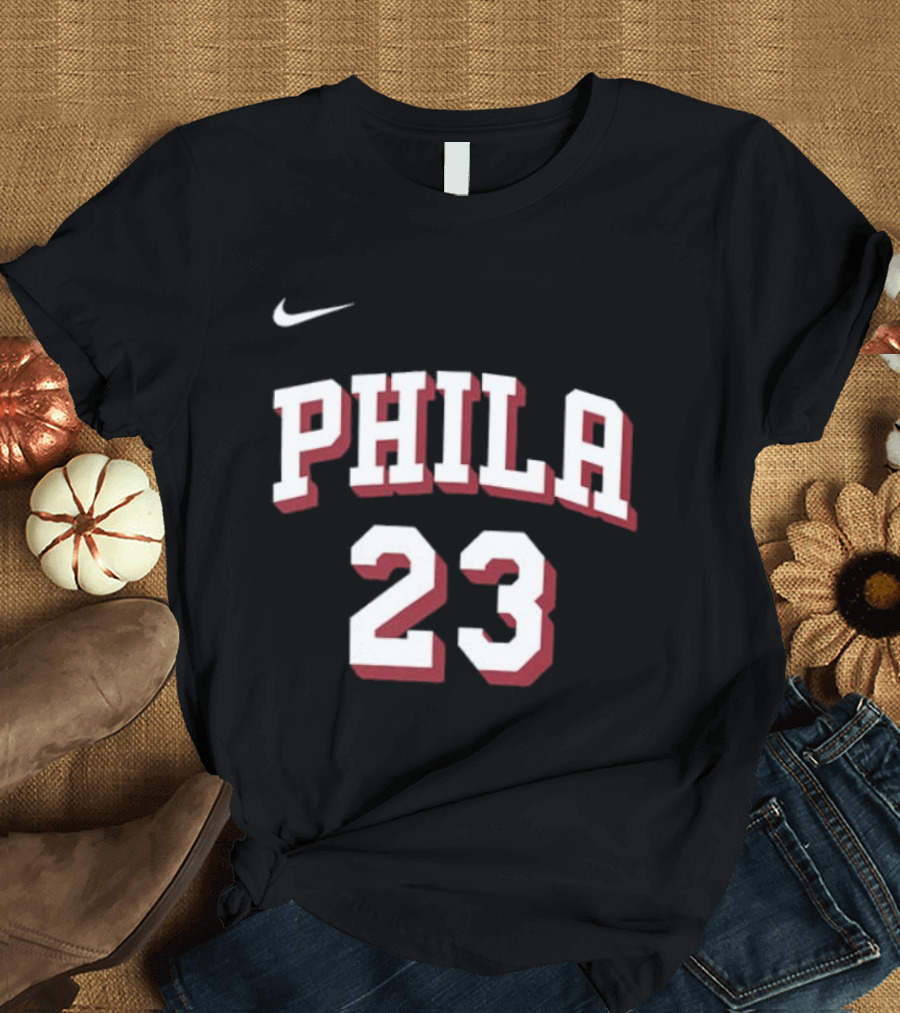 LeBron James 23 Phila 76ers Name Number Royal Nike T-Shirt