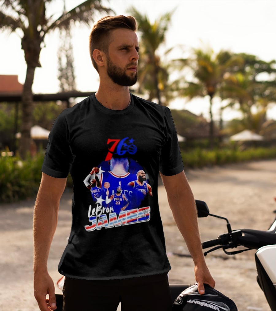 LeBron James Philadelphia 76ers 23 Player Collage T-Shirt