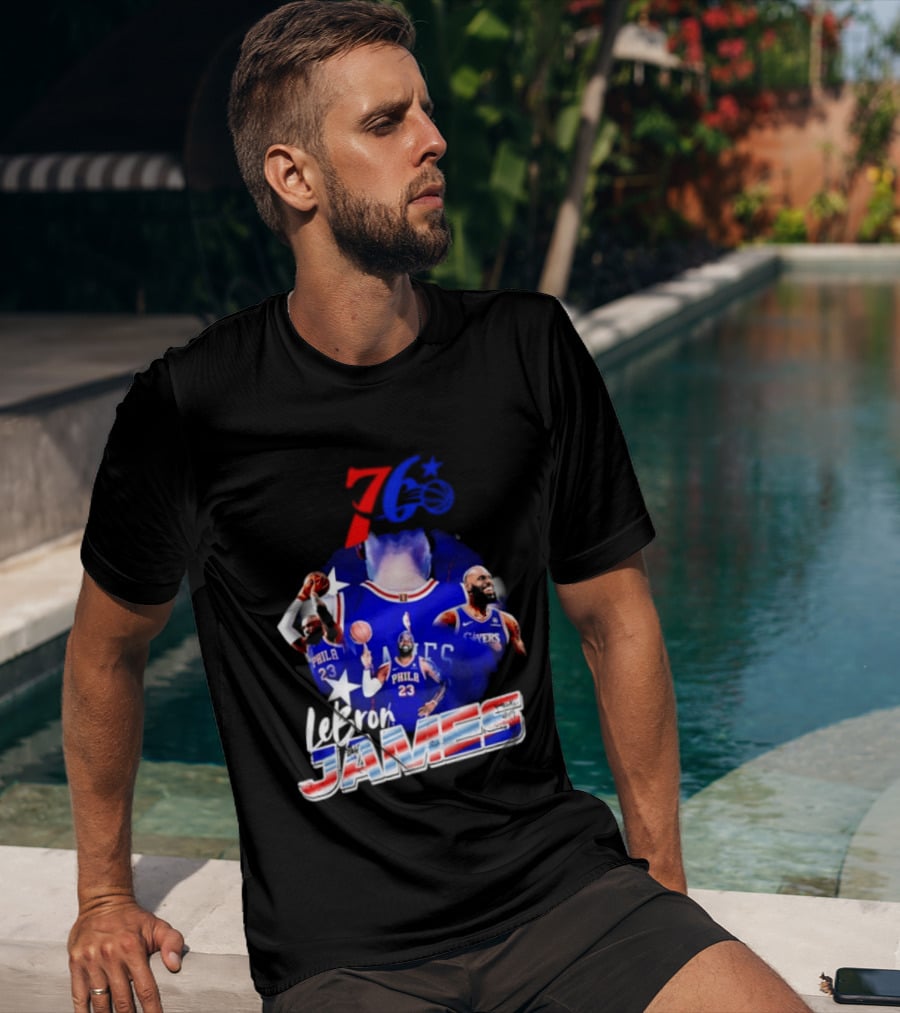 LeBron James Philadelphia 76ers 23 Player Collage T-Shirt
