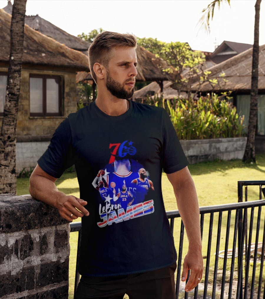 LeBron James Philadelphia 76ers 23 Player Collage T-Shirt