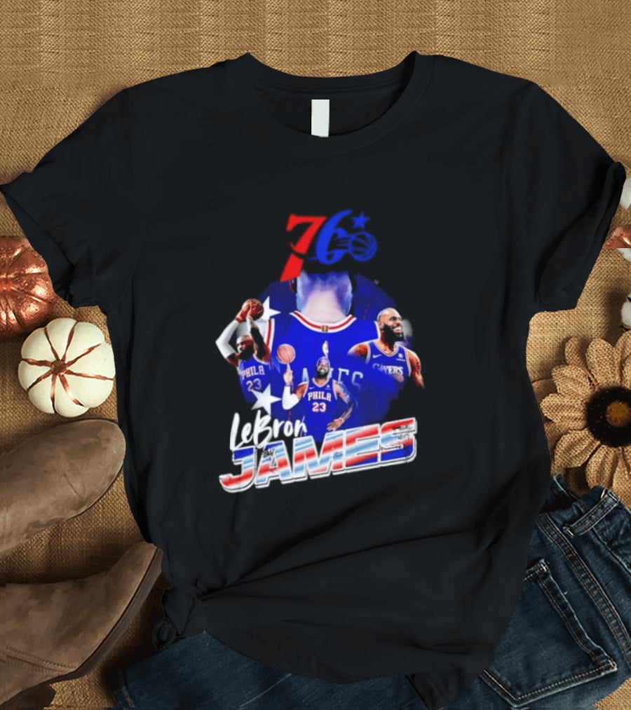 LeBron James Philadelphia 76ers 23 Player Collage T-Shirt